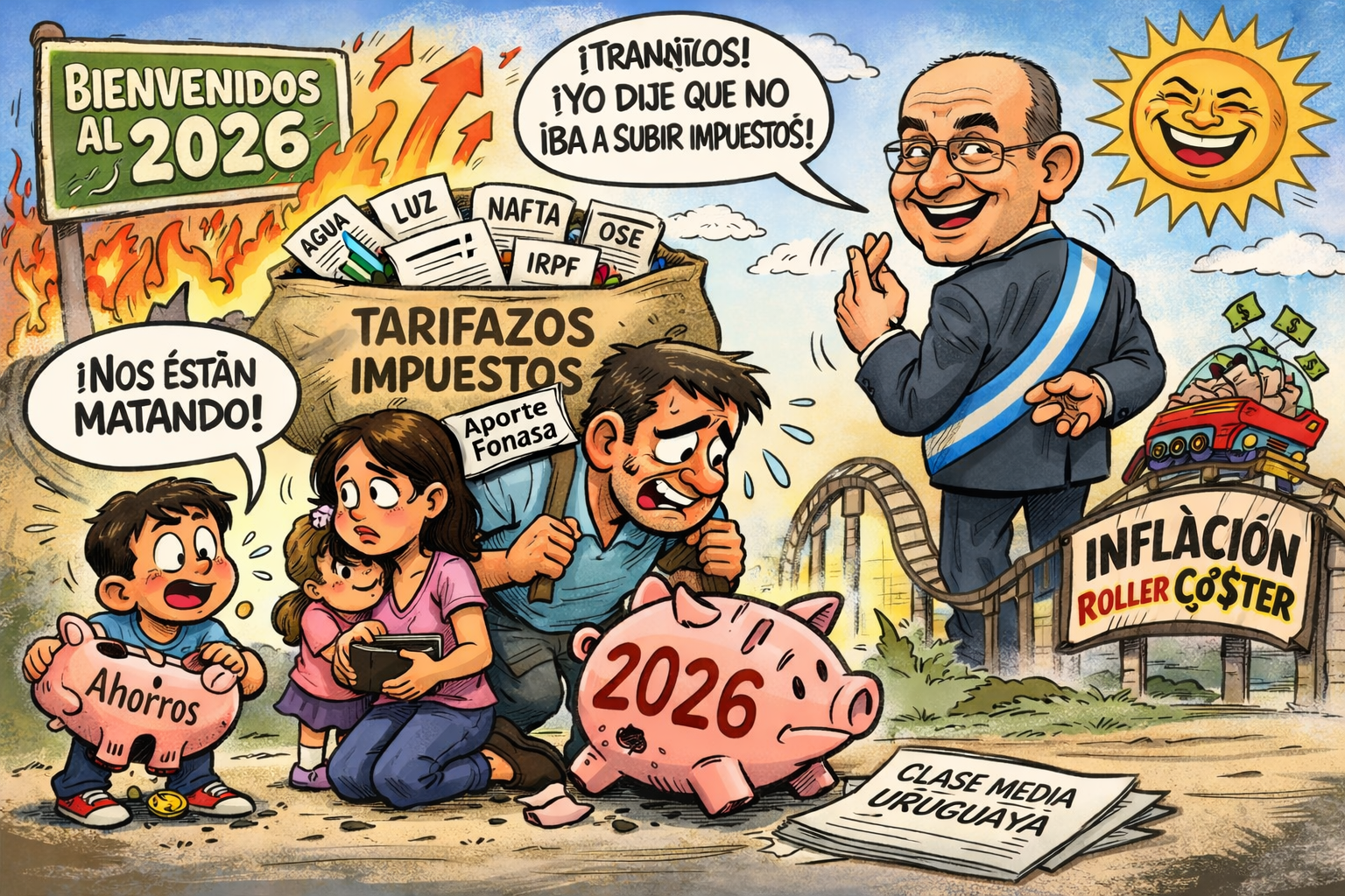 2026 bajo presión: cómo los aumentos y el Fonasa golpean a la economía de las familias uruguayas
